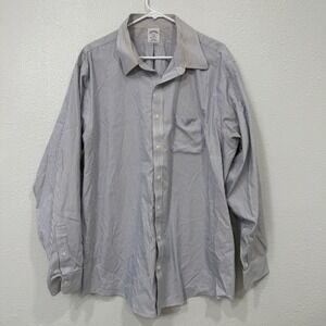 Brooks Brothers 1818 Regent Fit Non-Iron Shirt Blue White‎ Stripe 18-6/7 Mens